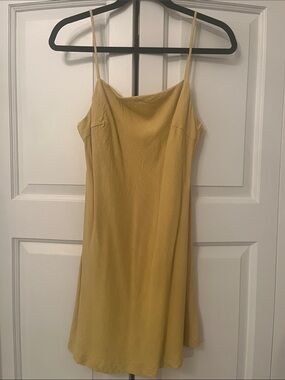 Petal & Pup Adjustable Spaghetti-Strap Dress in Mustard